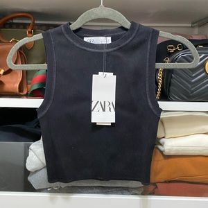 Zara cropped knit top